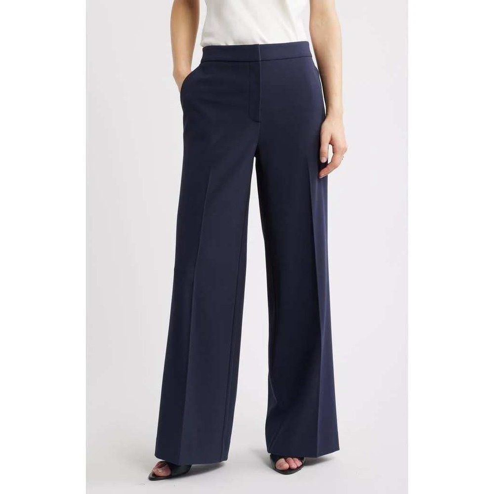 Nordstrom Rack Womens Navy Blue Straight Leg Dress Pants Trousers Size 8 NEW